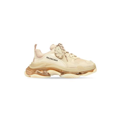 balenciaga triple s beige clear sole